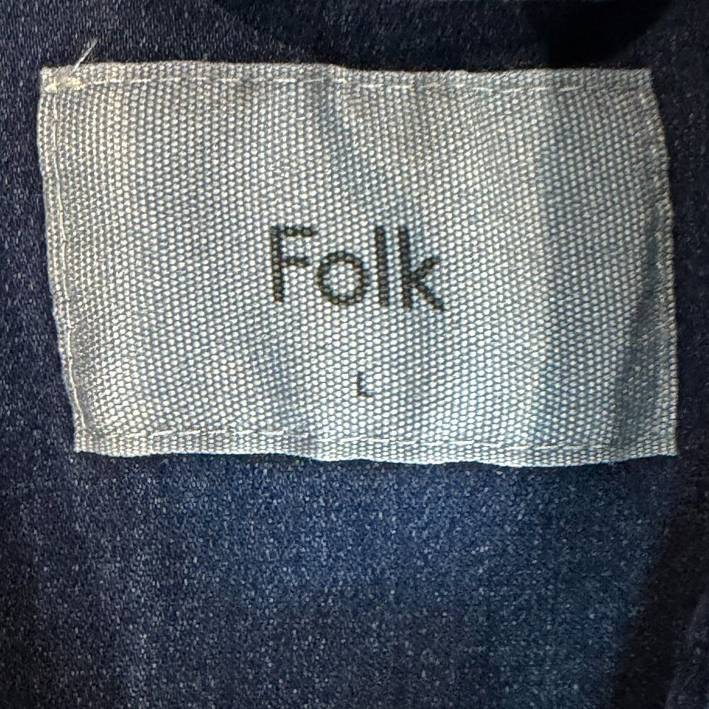 Folk Nelson Denim Chore Jacket in Indigo Blue Men's Size Large - New With Tags - Picture 9 of 16
